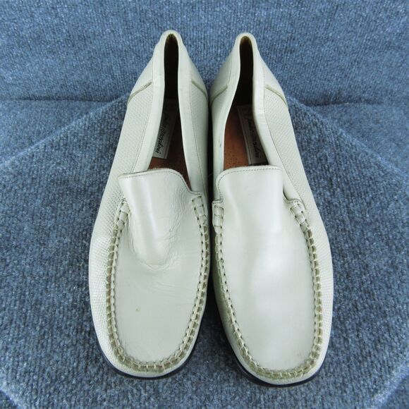 Sandro Moscoloni Capri Ice Men Loafer Shoes Sz 11.5 Medium Beige Leather Slip On - Picture 3 of 10